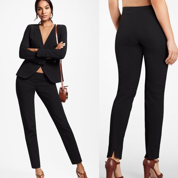 EUC❣️ Brooks Brothers Petite Stretch-Cotton Jacquard Pants Size 0P - Picture 1 of 5